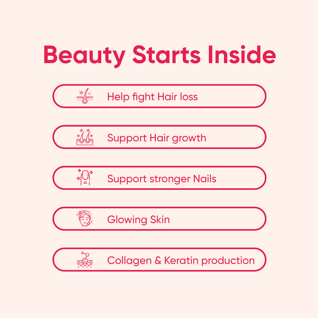 Text overlay on a pink background that reads "Beauty Starts Inside" in a white script font.