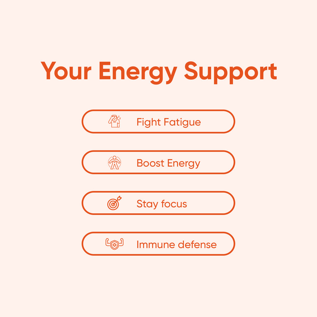 ENERGY VITAMIN GUMMIES benefits include fighting fatigue, boosting energy, staying focused, and immune defense