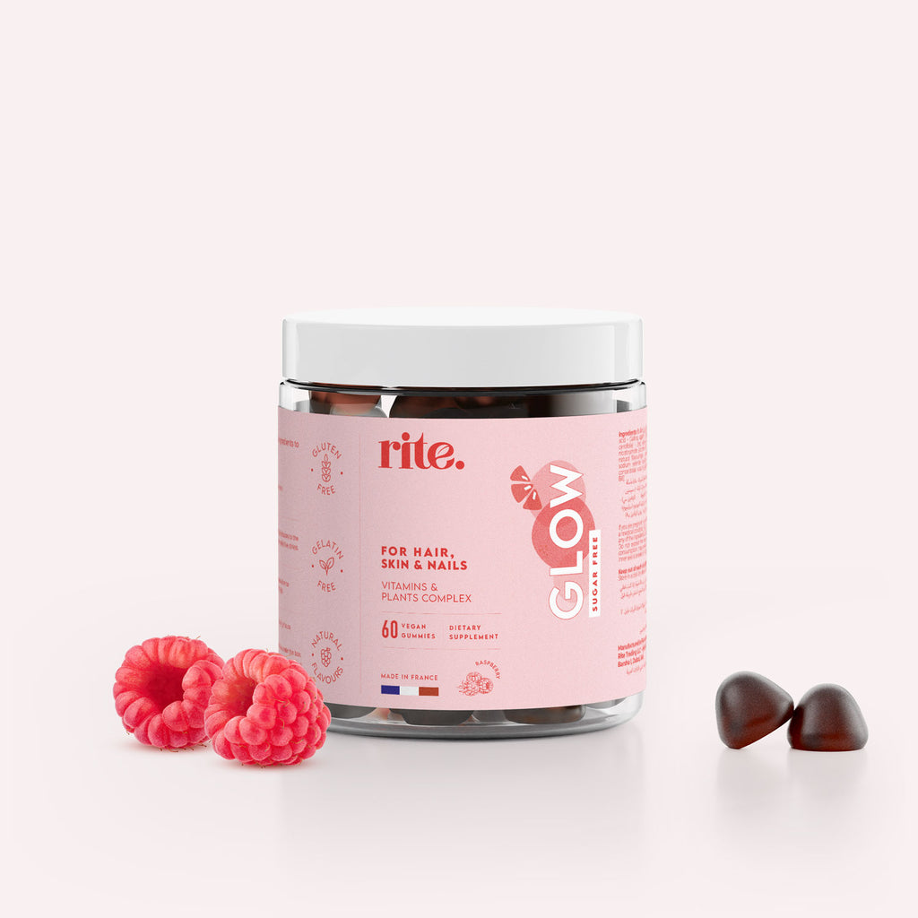 GLOW GUMMIES support hair, skin and nails health with vitamins and plant-based nutrients