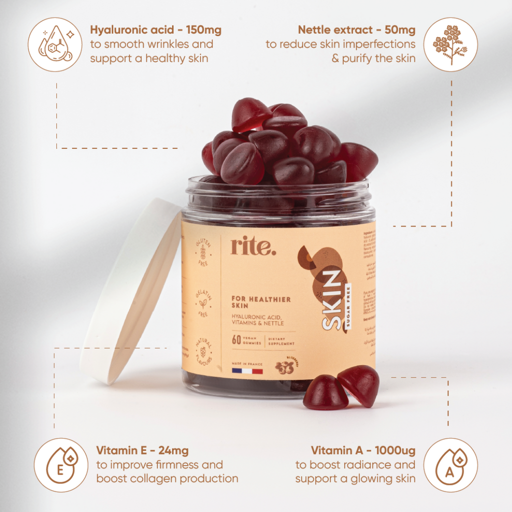 SKIN GUMMIES with hyaluronic acid to support glowing, healthy & radiant skin from within, naturally